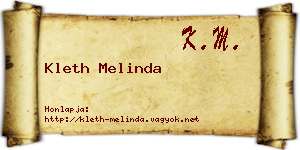 Kleth Melinda névjegykártya
